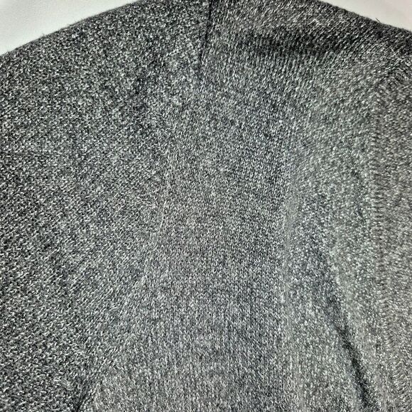 Liz Claiborne Gray Silver Metallic Sparkle Faux Wrap V-Neck Sweater Dress Medium - Picture 12 of 12